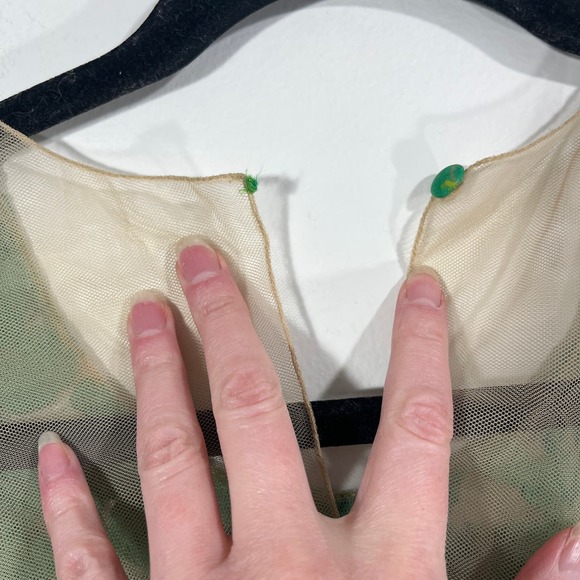 Hemant & Nandita Mintzita‎ Green Silk Maxi Dress Anthropologie Boho Embroidered - Picture 3 of 10